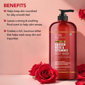 Close-up of Botanic Hearth Garden Rose & Vitamin E Body Wash texture