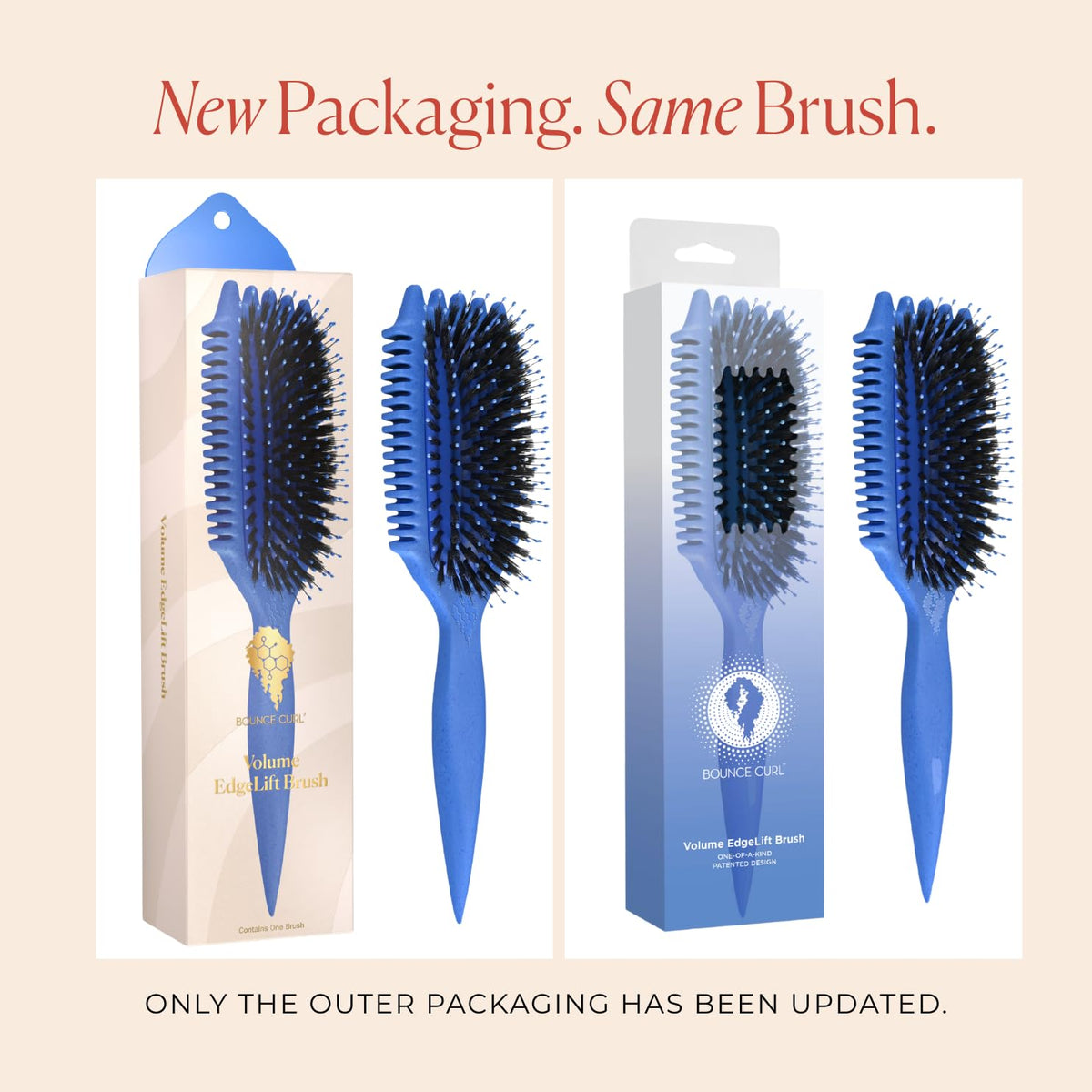 Close-up of Bounce Curl brush bristles showing vegan boar bristles