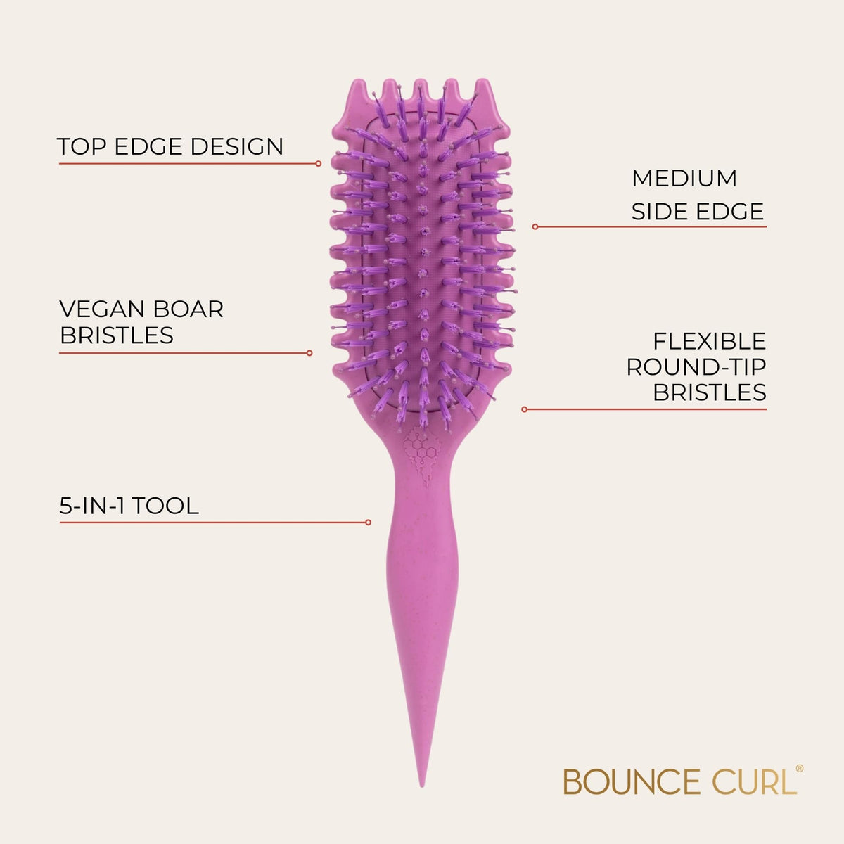 Close-up of Bounce Curl Define EdgeLift Brush bristles