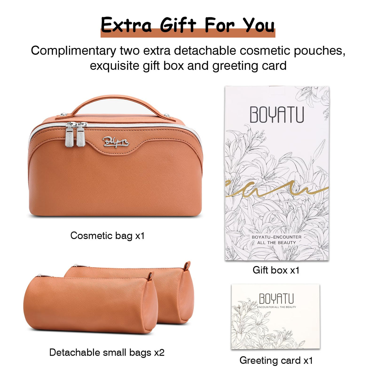Close-up of BOYATU Travel Makeup Bag Organizer zipper