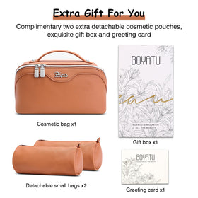 Close-up of BOYATU Travel Makeup Bag Organizer zipper