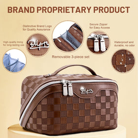 Close-up of BOYATU Travel Makeup Bag Organizer zipper and hardware