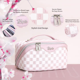 Close-up of BOYATU Travel Makeup Bag zipper detail