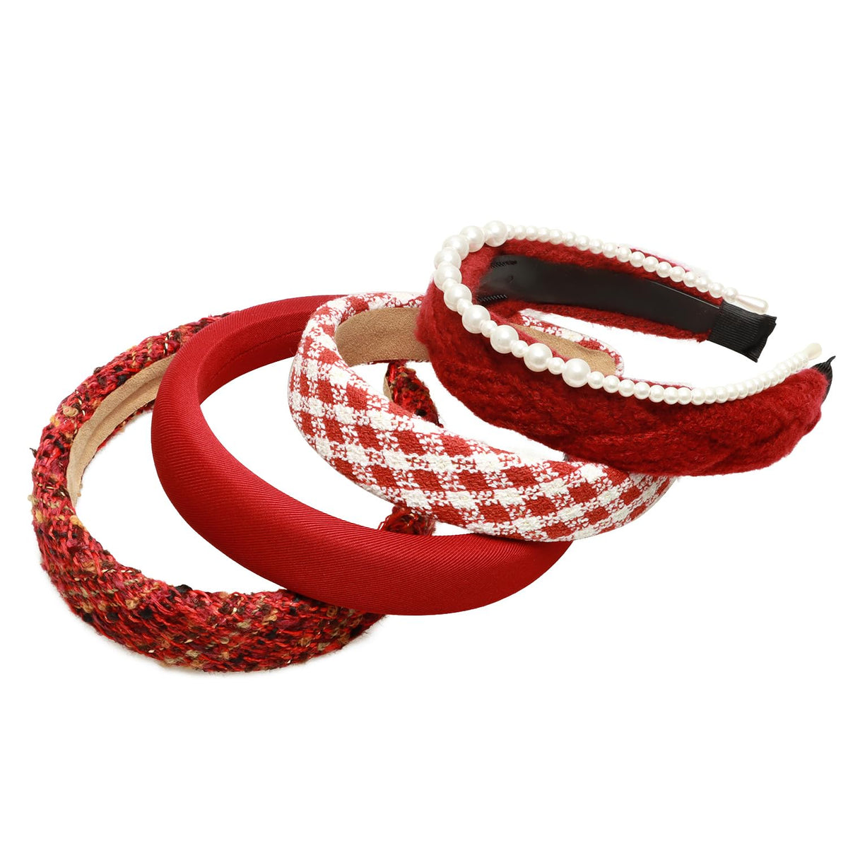 Close-up of braided red headband from DOXISHRUKY