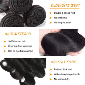 Close-up of Brbeawor 14A Brazilian Body Wave hair texture