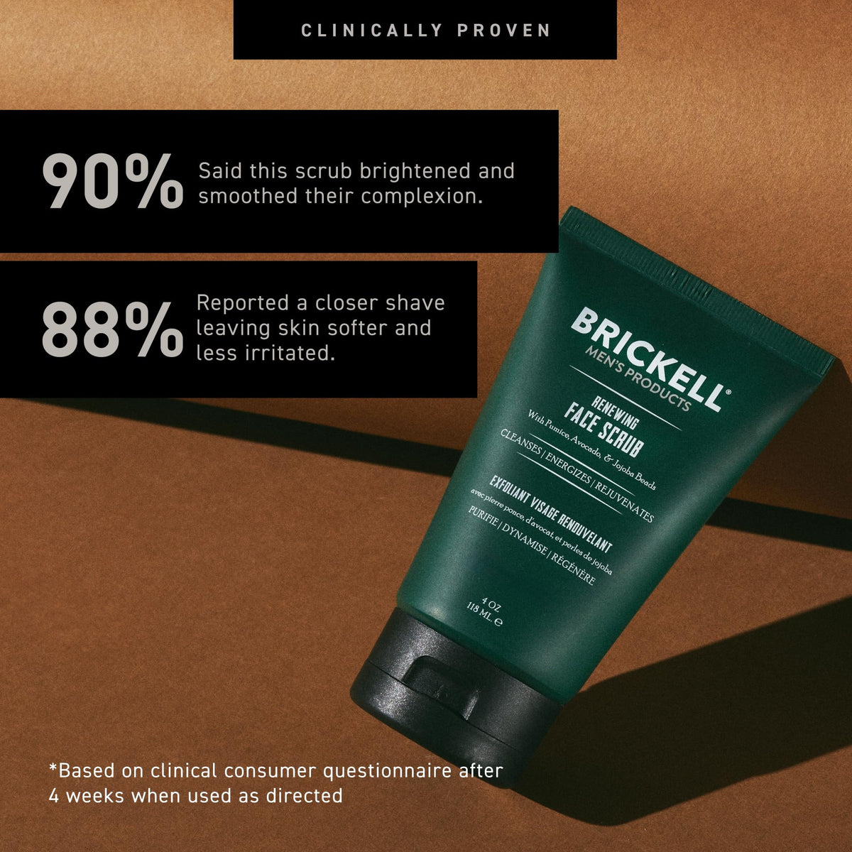Close-up of Brickell Men's Renewing Face Scrub texture