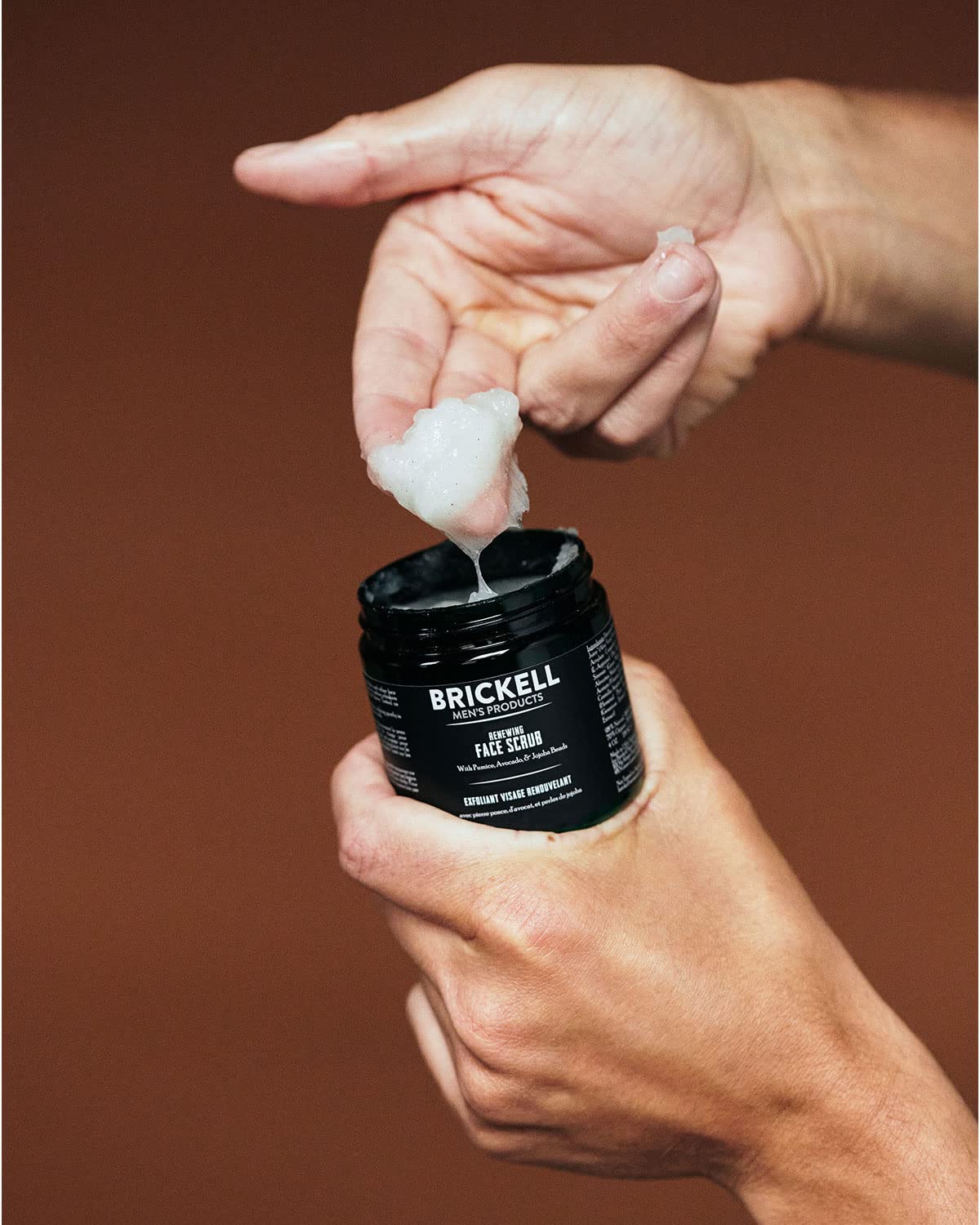 Close-up of Brickell Men's Renewing Face Scrub texture