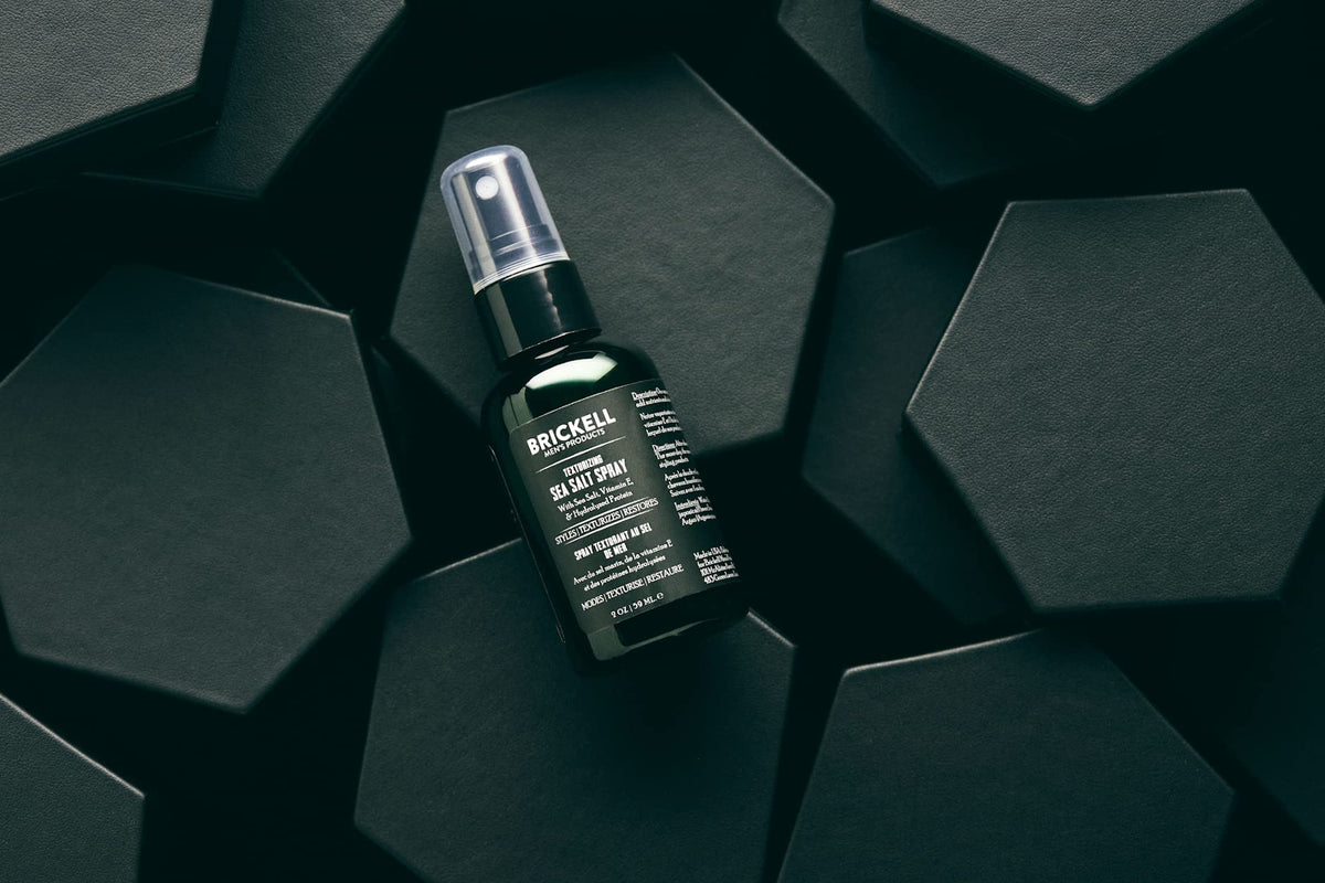 Close-up of Brickell Men's Texturizing Sea Salt Spray nozzle