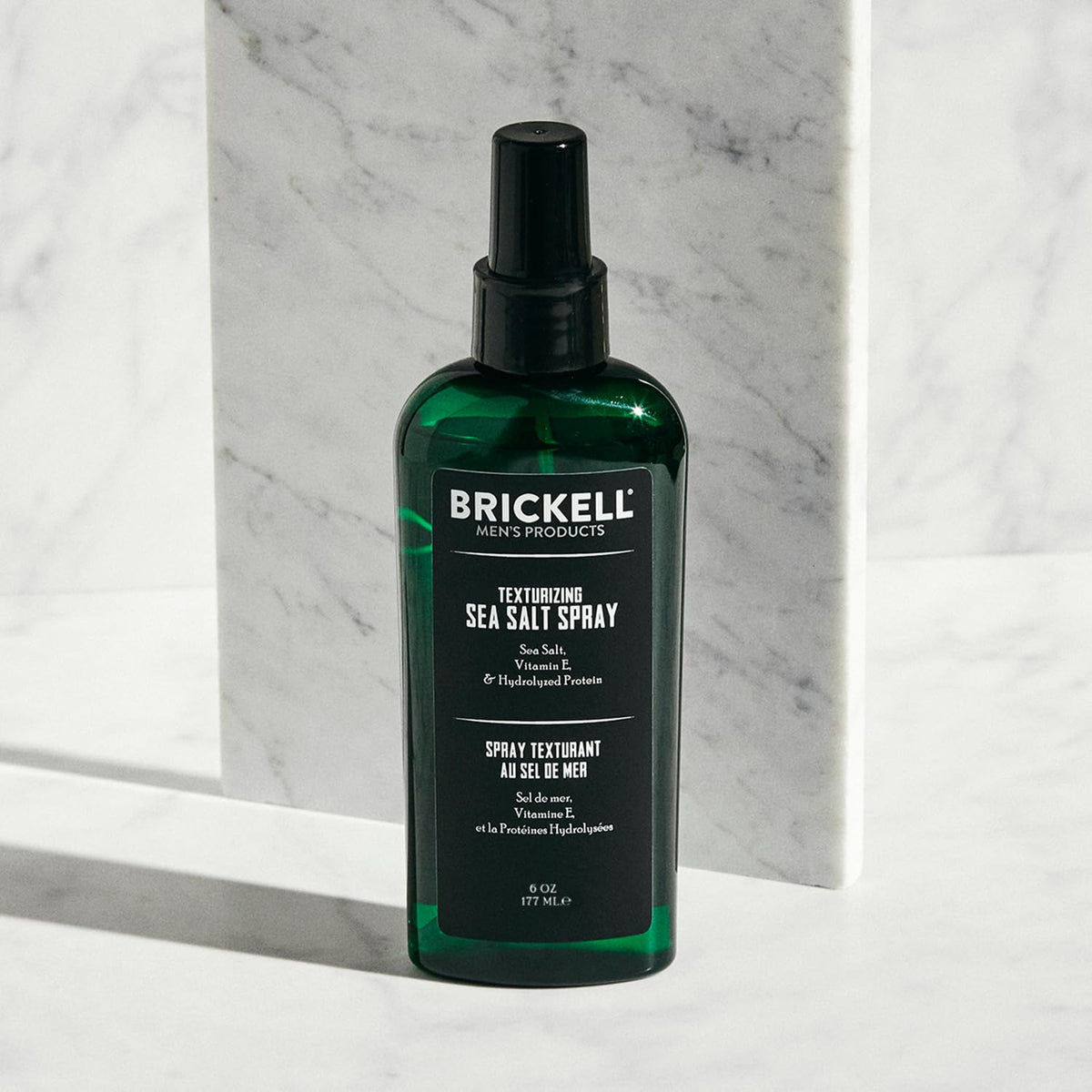 Close-up of Brickell Men's Texturizing Sea Salt Spray nozzle
