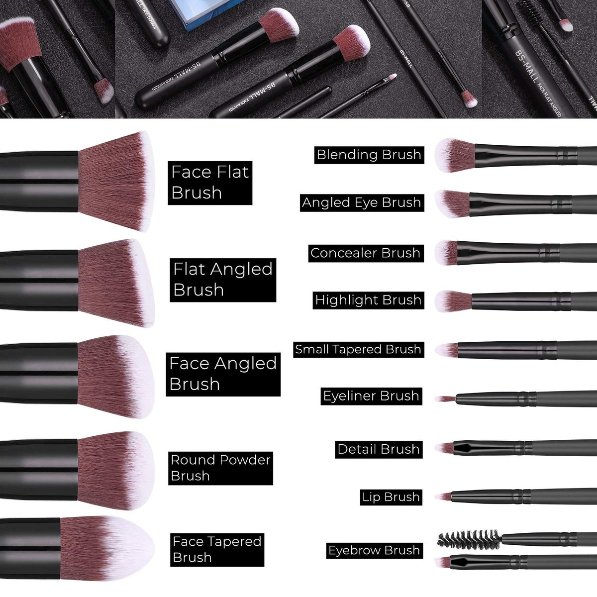 Close-up of BS-MALL blending brush from the set