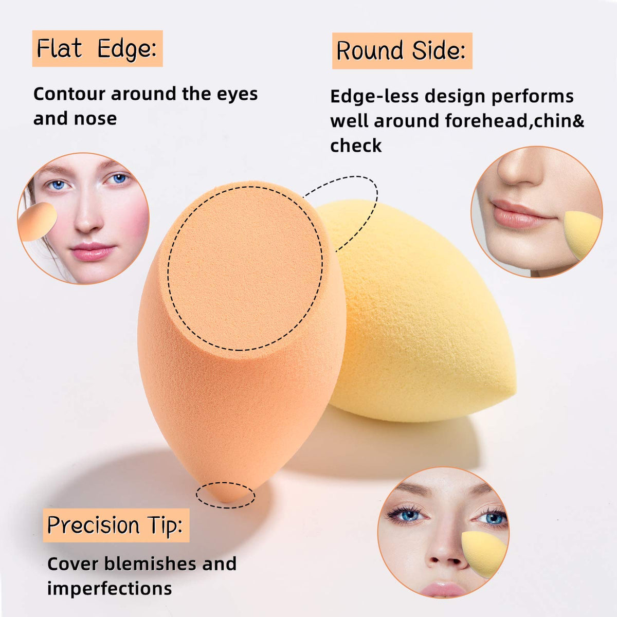 Close-up of BS-MALL latex-free makeup sponges
