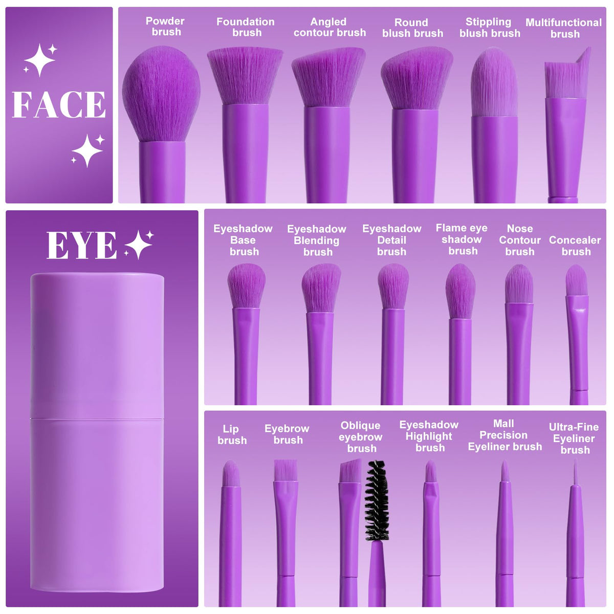 Close-up of BS-MALL liquid foundation brush from the set
