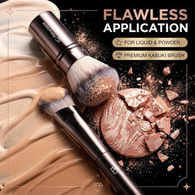 Close-up of BS-MALL synthetic bristles on makeup brushes