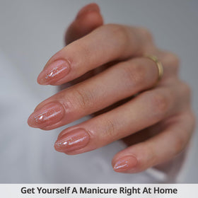 Close-up of BTArtbox Citrine Glow Press On Nails