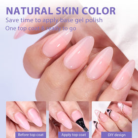 Close-up of BTArtbox Pink Press On Nails showing natural finish