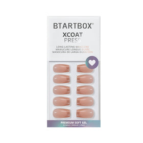 Close-up of BTArtbox Press On Nails showing glitter detail