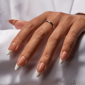 Close-up of BTArtbox Press On Nails showing natural nail look