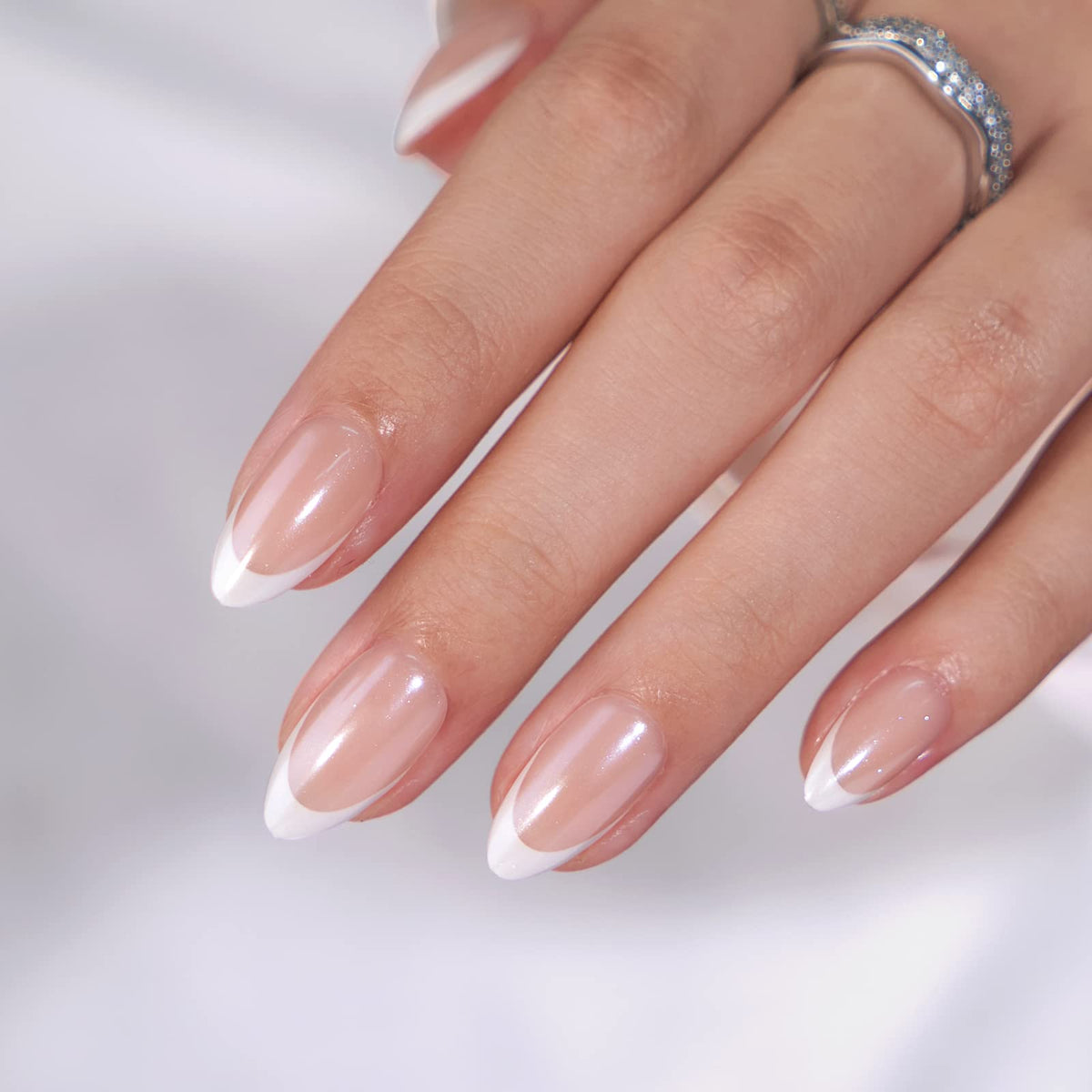 Close-up of BTArtbox Press On Nails showing natural nail look