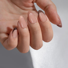 Close-up of BTArtbox Press On Nails showing natural nail look