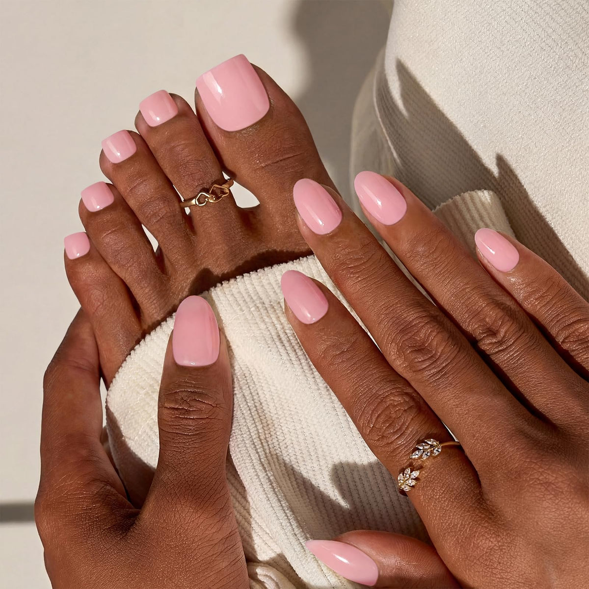 Close-up of BTArtbox Press On Nails showing slim tips