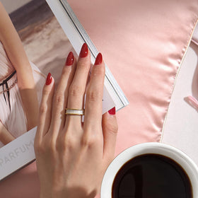 Close-up of BTArtbox Press On Nails showing slim tips and natural look
