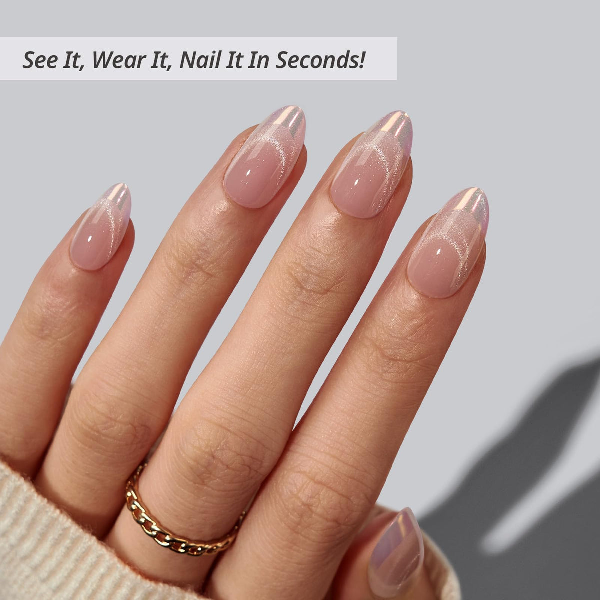 Close-up of BTArtbox Press On Nails showing the diamond dust finish