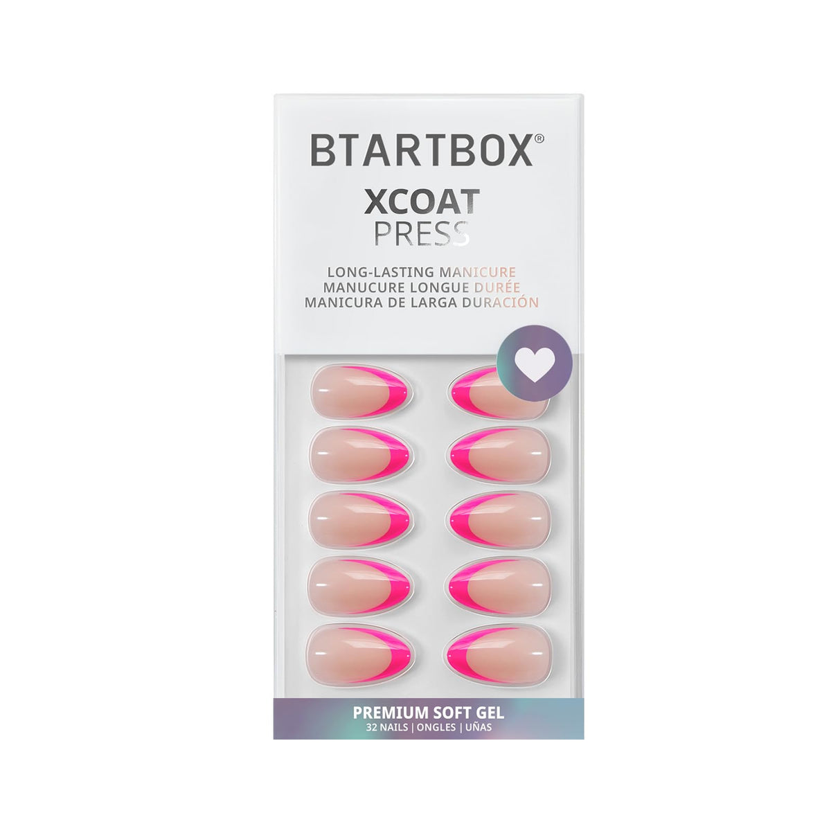 Close-up of BTArtbox Press On Nails showing various sizes