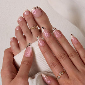 Close-up of BTArtbox Press On Toenails French Tip