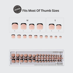 Close-up of BTARTBOXNAILS Squoval Peach Base press-on nails