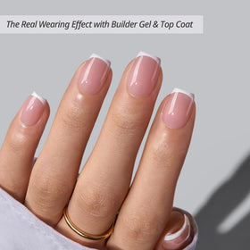 Close-up of BTARTBOXNAILS White French Tip design