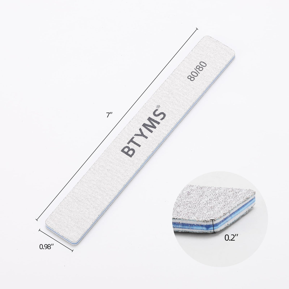 Close-up of BTYMS nail file texture