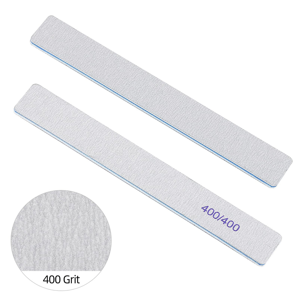 Close-up of BTYMS nail files showing grit texture