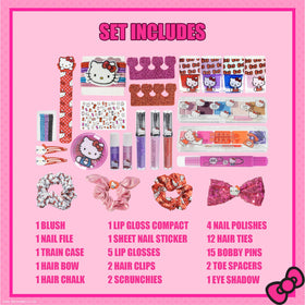 Close-up of bubble gum scented nail polishes in Hello Kitty Makeup Set