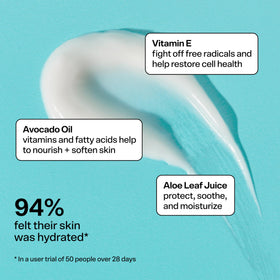Close-up of Bubble Skincare Slam Dunk Moisturizer texture