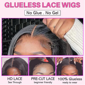 Close-up of bunGiol Glueless Human Hair Wig lace area