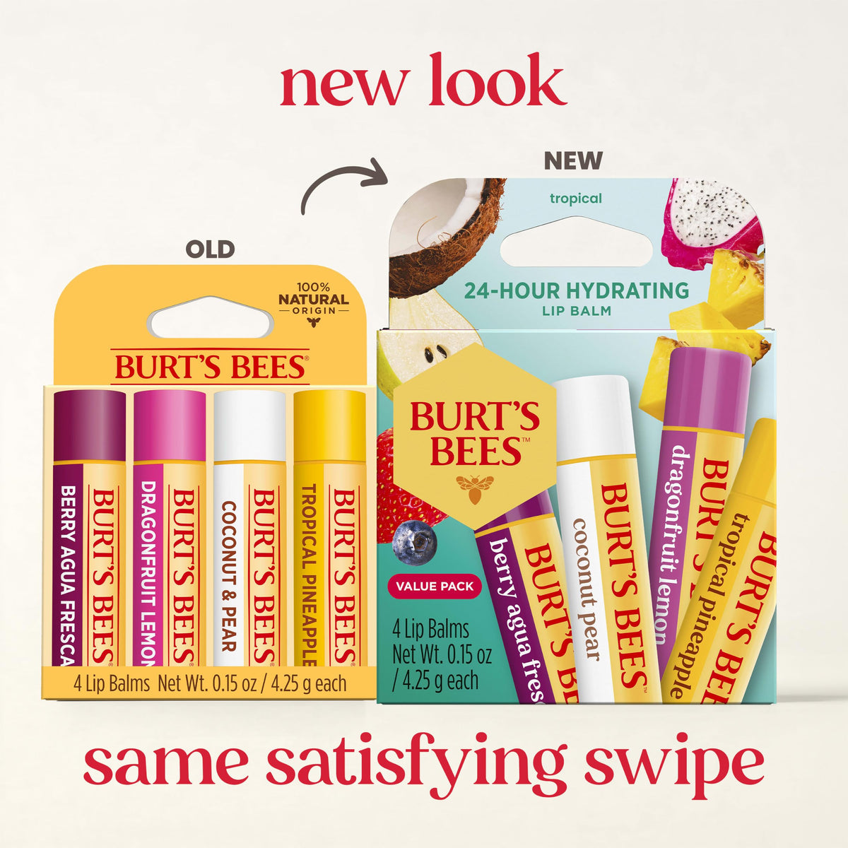 Close-up of Burt's Bees Lip Balm tube in Berry Agua Fresca flavour
