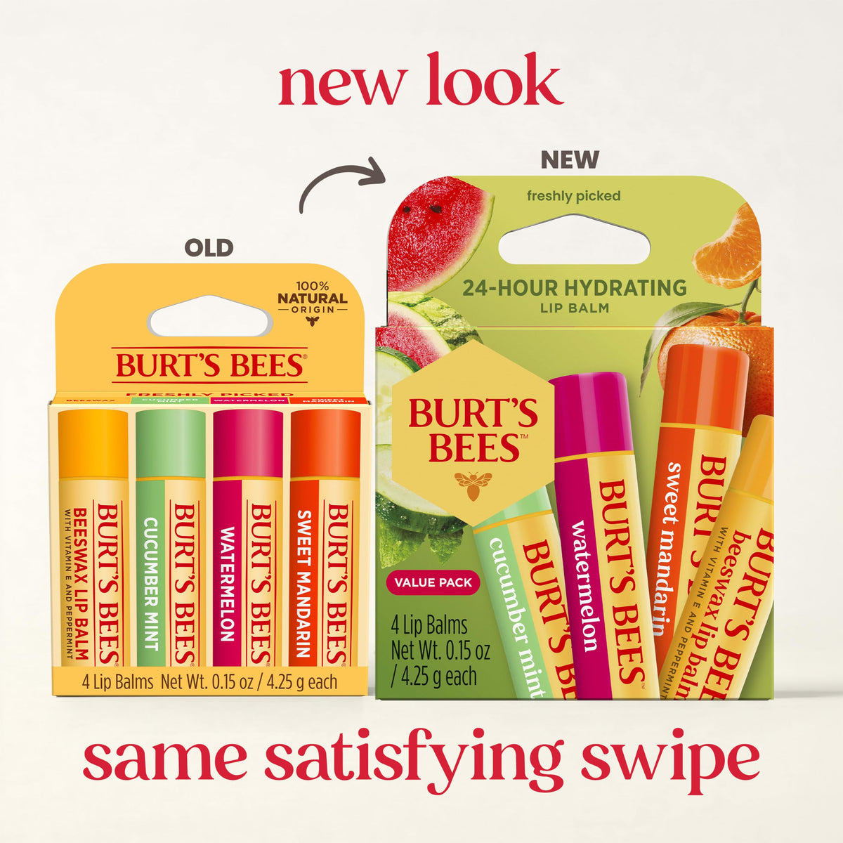 Close-up of Burt's Bees Lip Balm tube in Cucumber Mint flavour