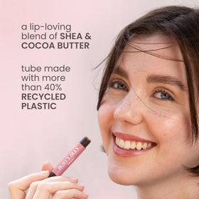 Close-up of Burt's Bees Lip Shimmer Peony tube