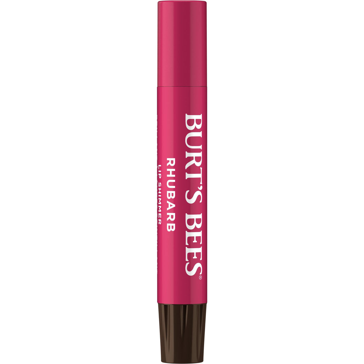 Close-up of Burt's Bees Lip Shimmer Rhubarb stick