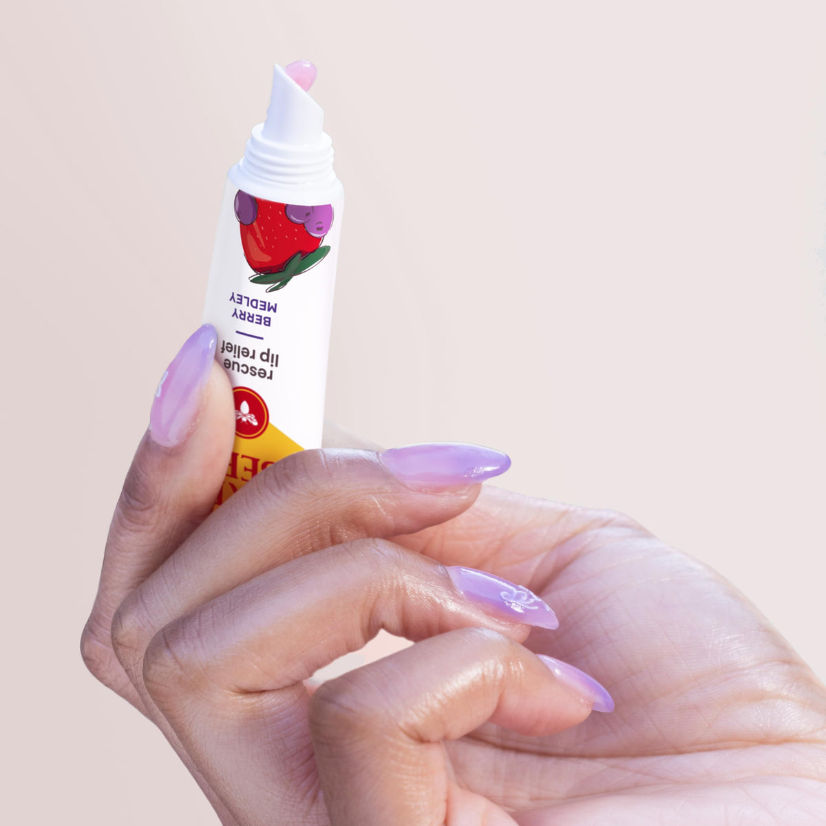 Close-up of Burt's Bees Rescue Lip Relief Watermelon flavour tube