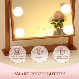Close-up of BWLLNI Lighted Makeup Mirror touch control panel