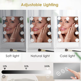 Close-up of BWLLNI Vanity Mirror touch control panel