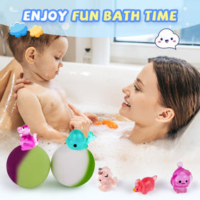 Close-up of BYGGVIR Kids Bath Bombs in warm water