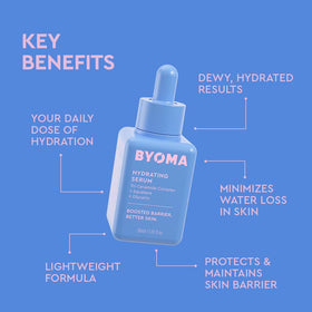 Close-up of BYOMA Hydrating Serum bottle