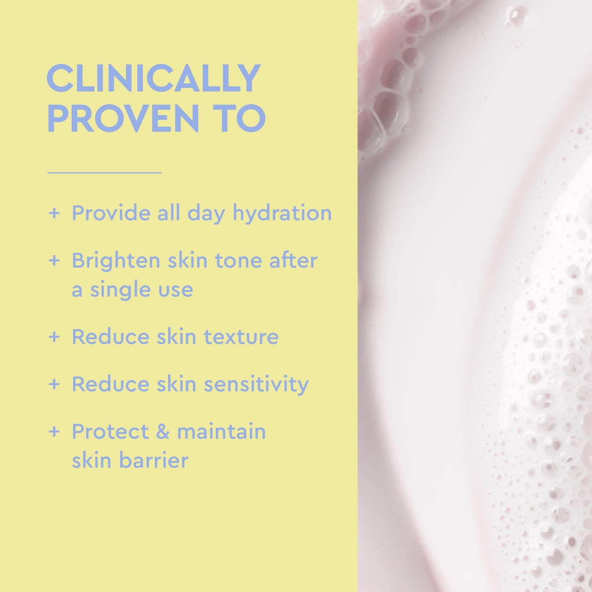 Close-up of BYOMA Milky Moisture Cleanser texture