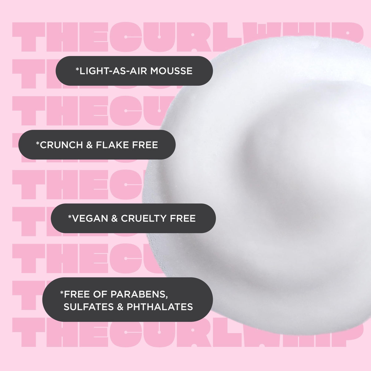 Close-up of Cake Beauty Whipped Curl Defining Mousse nozzle