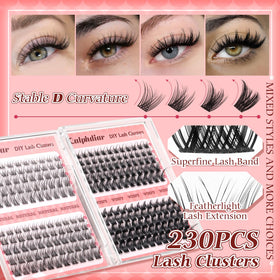 close-up of calphdiar natural lash clusters