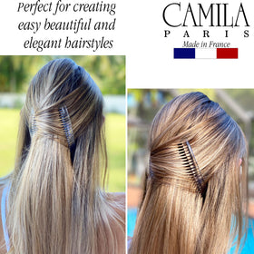 Close-up of Camila Hair Side Comb smooth teeth and curved design