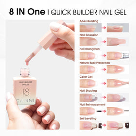 Close-up of CANNI builder gel in nude pink shade