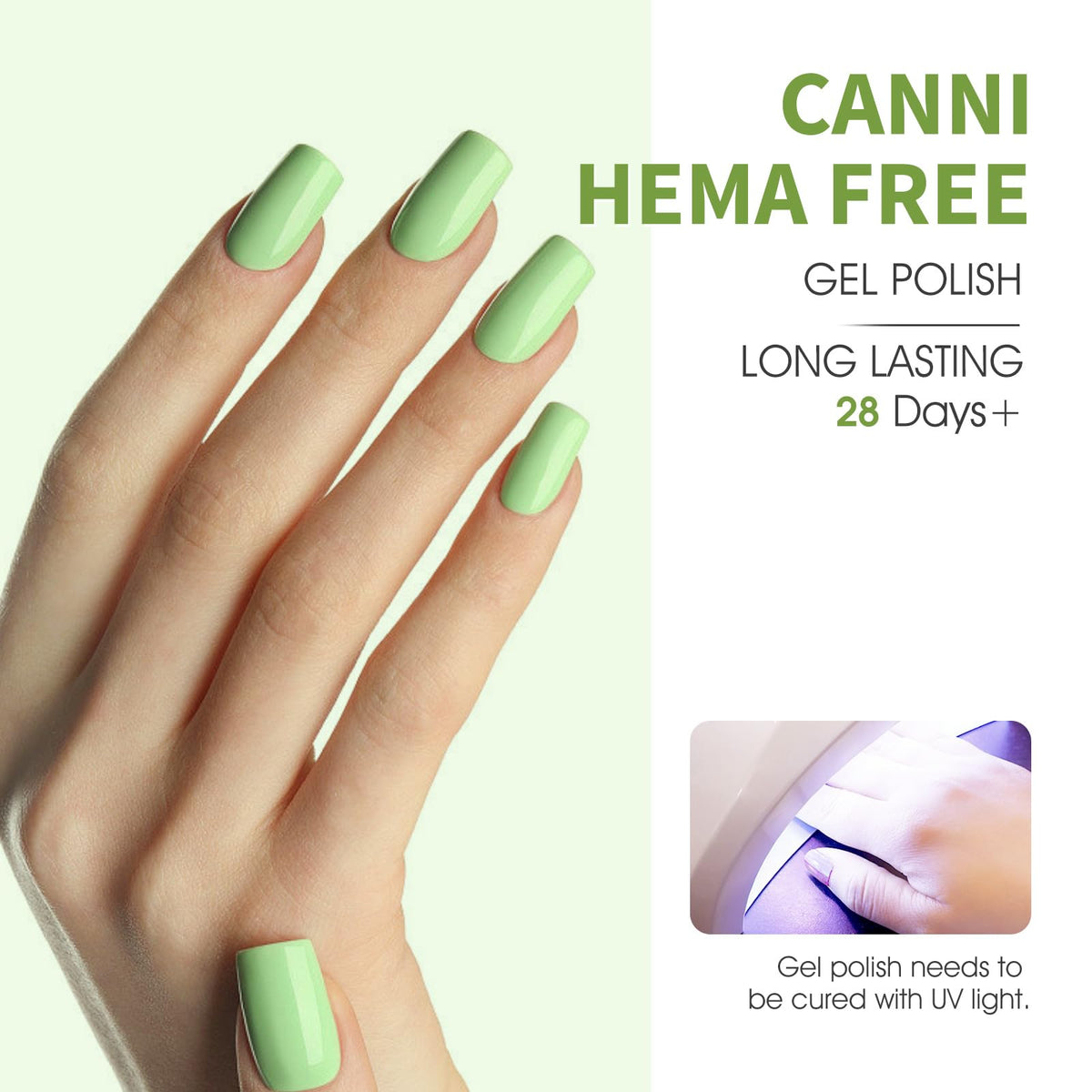 Close-up of CANNI Emerald Green Gel Nail Polish texture